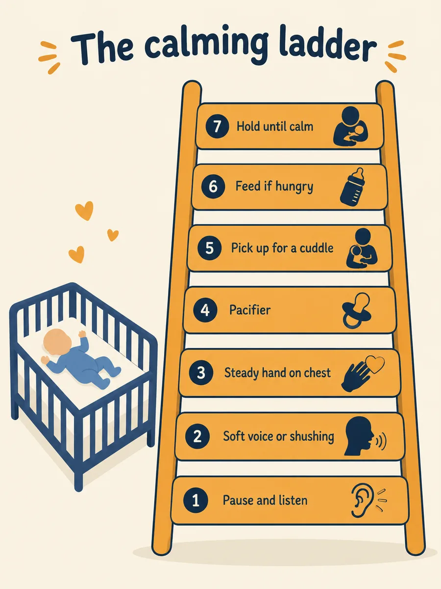 A calming ladder with seven steps, made to stick on the fridge