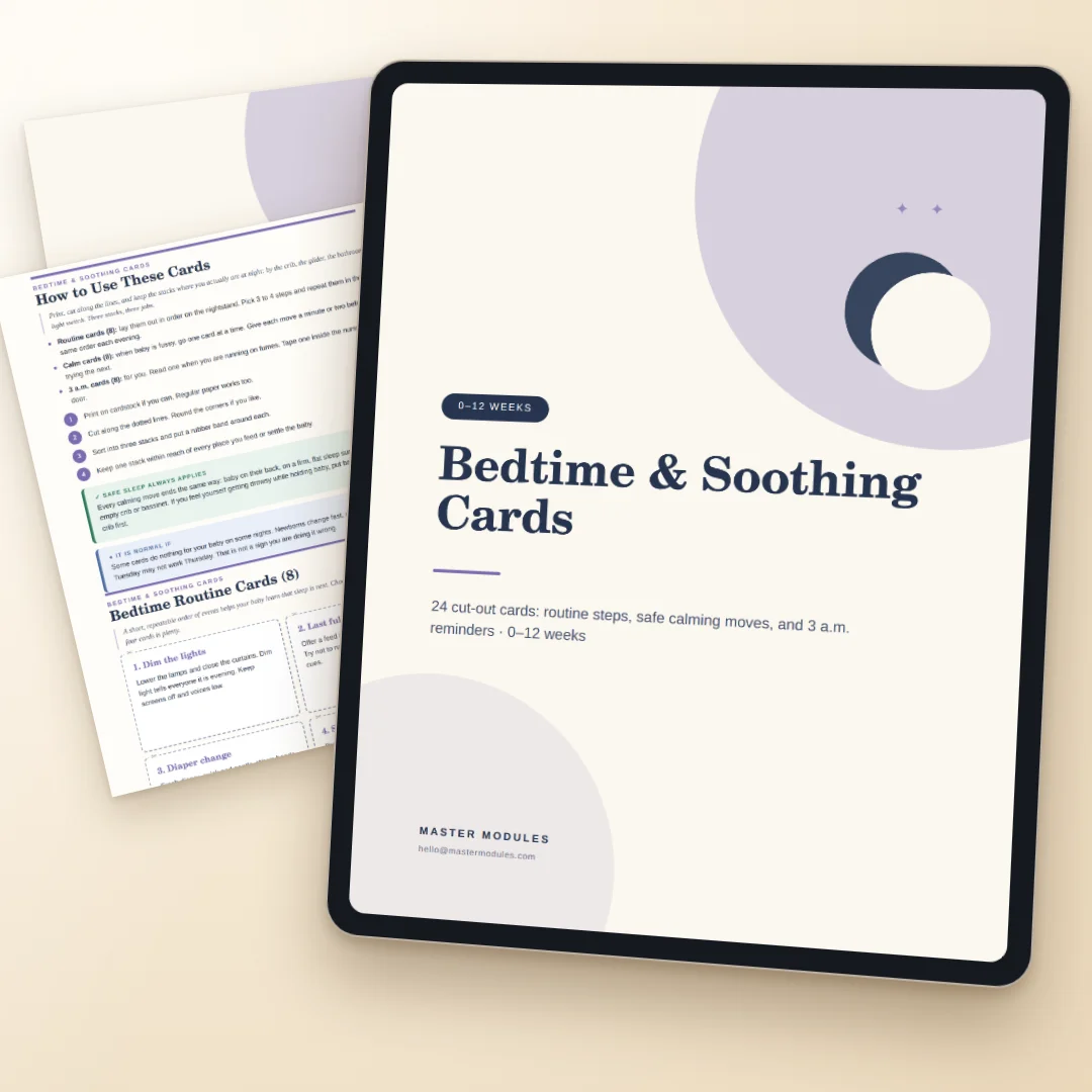 Bedtime & Soothing Cards: 24 cut-out cards for bedtime routine steps and calming moves